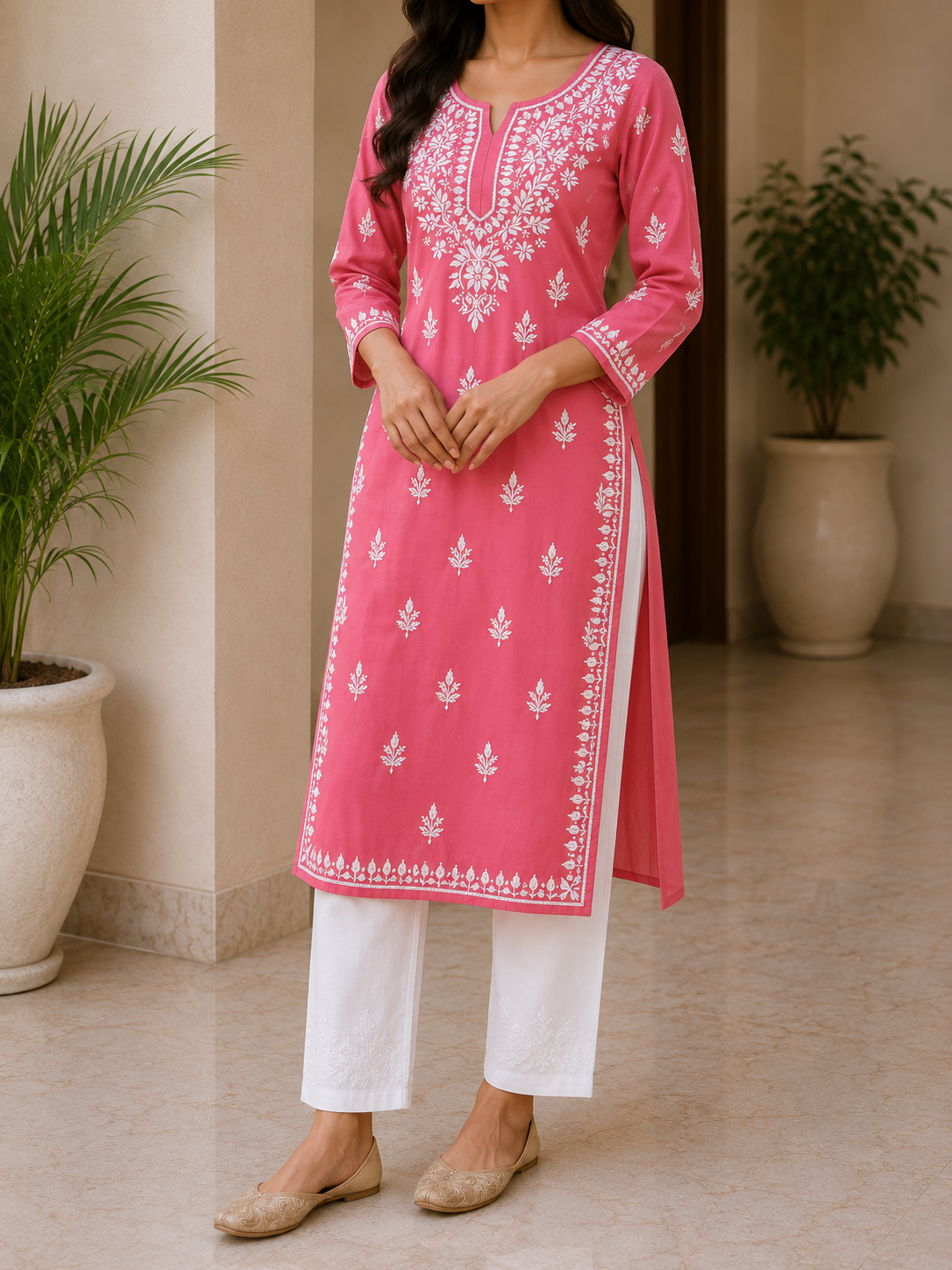 Chikankari Rayon Kurti