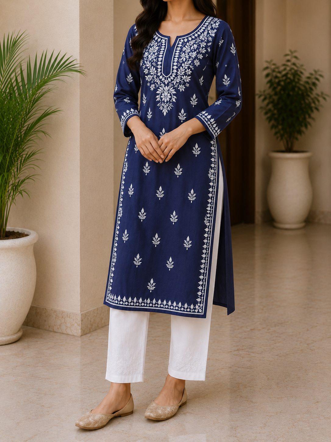 Chikankari Rayon Kurti