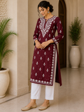 Chikankari Rayon Kurti