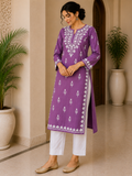 Chikankari Rayon Kurti