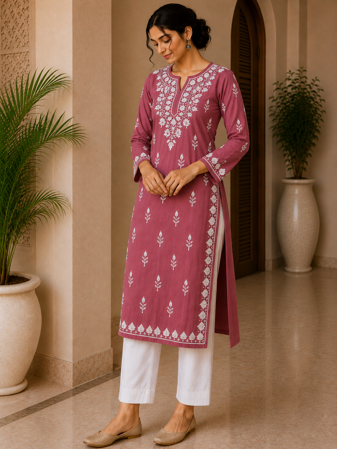 Chikankari Rayon Kurti